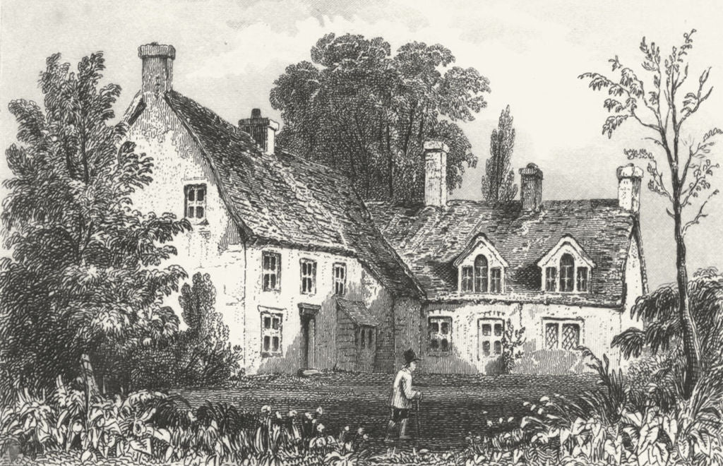 NORFOLK. Burnham Thorpe, birthplace Adm Nelson c1840 old antique print picture